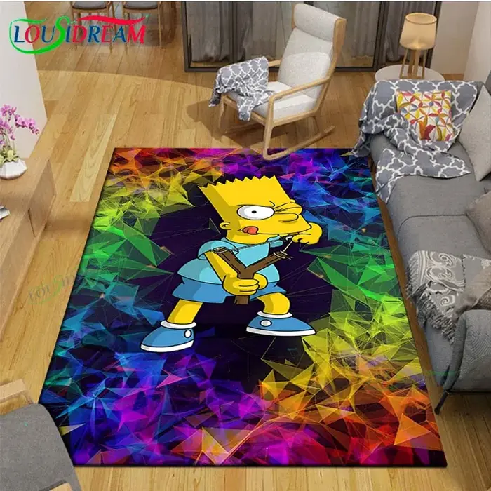 Tapis imprimé des Simpson résistant pour extérieur et intérieur décoration chambre à coucher cadeau occassions spéciales
