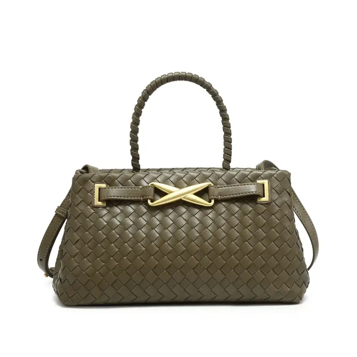 Nouveauté tissage Style femmes sac à main de luxe en cuir PU fourre-tout décontracté spacieux sac de