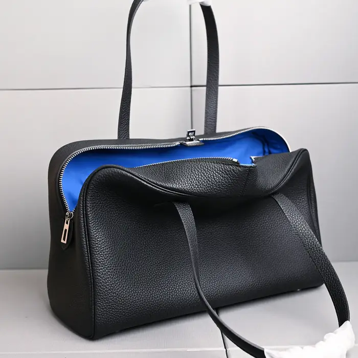 Nouveau Sac à Main en Cuir Véritable 35 cm Grande Capacité en Cuir de Vachette Pleine Fleur pour Fem