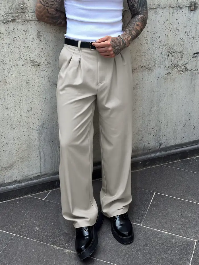 Pantalons de costume pour homme, style décontracté et formel, effet drapé élégant, tenue de travail 