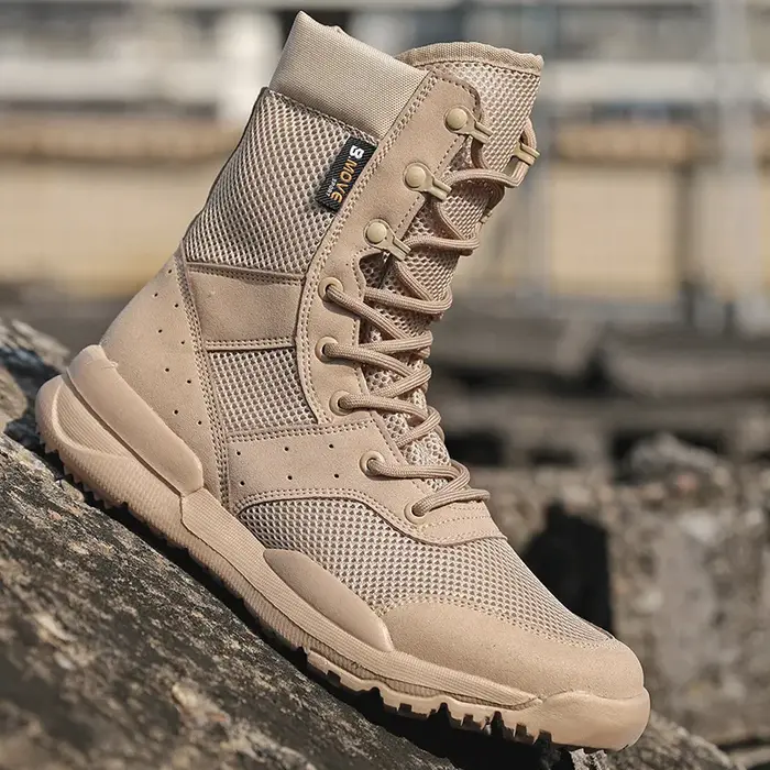Bottes de randonnée dans le désert respirantes pour hommes, chaussures montantes, escalade en plein 