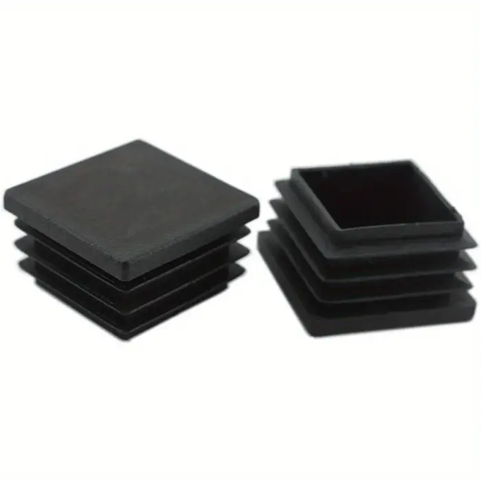 Bouchon d'extrémité de tube carré de 50MM, bouchon en plastique, bouchon noir, tables et chaises pou