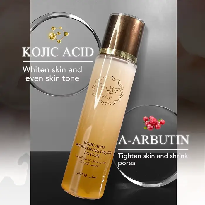 AILKE Lotion visage blanchissante à l'acide kojique, hydratante, éclaircissante, même le teint, adap