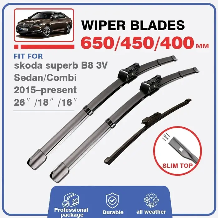 Balai d'essuie-glace pour Skoda Superb 3 B8 3V 2015 – 2023 berline Combi, brosse de pare-brise, fenê