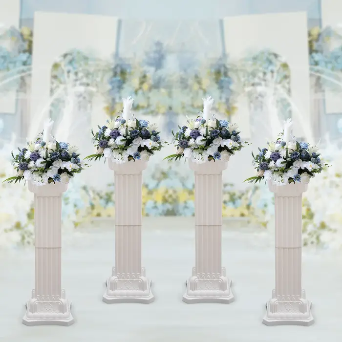 Colonne de support de fleurs de fête de pilier romain de mariage, décor de fond en plastique, décora