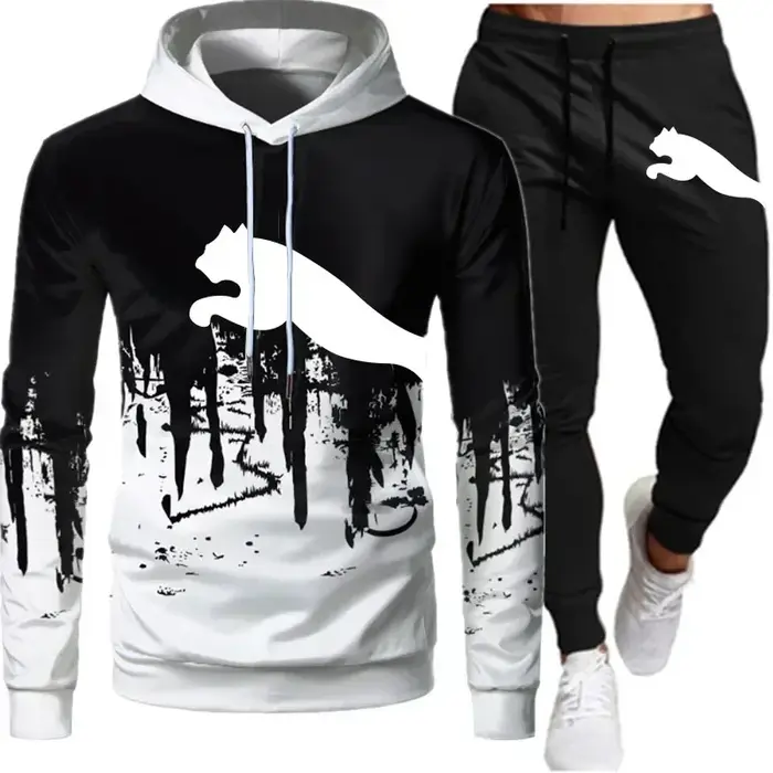 Printemps et automne 2025 nouveaux pulls pour hommes + pantalons de jogging ensemble deux pièces à l