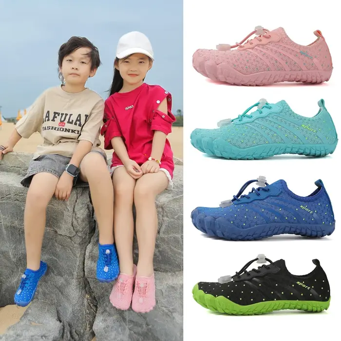 KID été semelle souple pieds nus Wading chaussures Parent-enfant vacances plage natation chaussures 