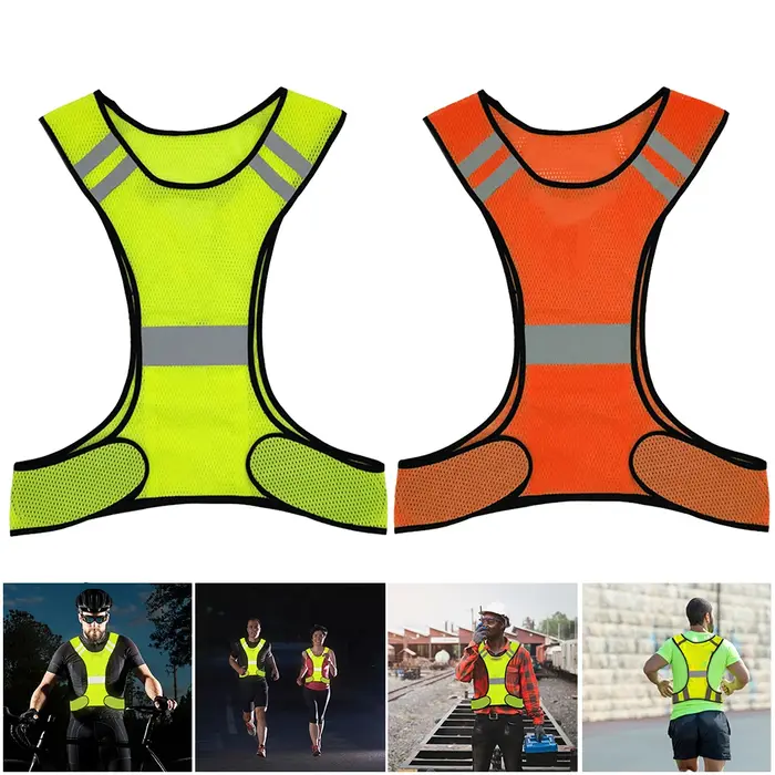 Gilet de course haute visibilité, gilet réfléchissant de sport respirant, léger pour hommes et femme