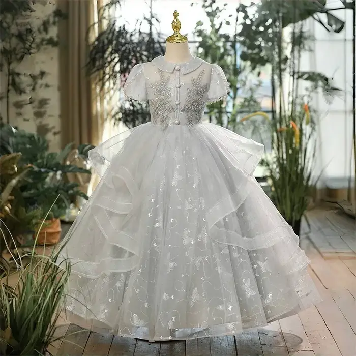Robe de princesse pour filles, idéale pour anniversaire d'enfants, spectacle de piano, soirée, ou co
