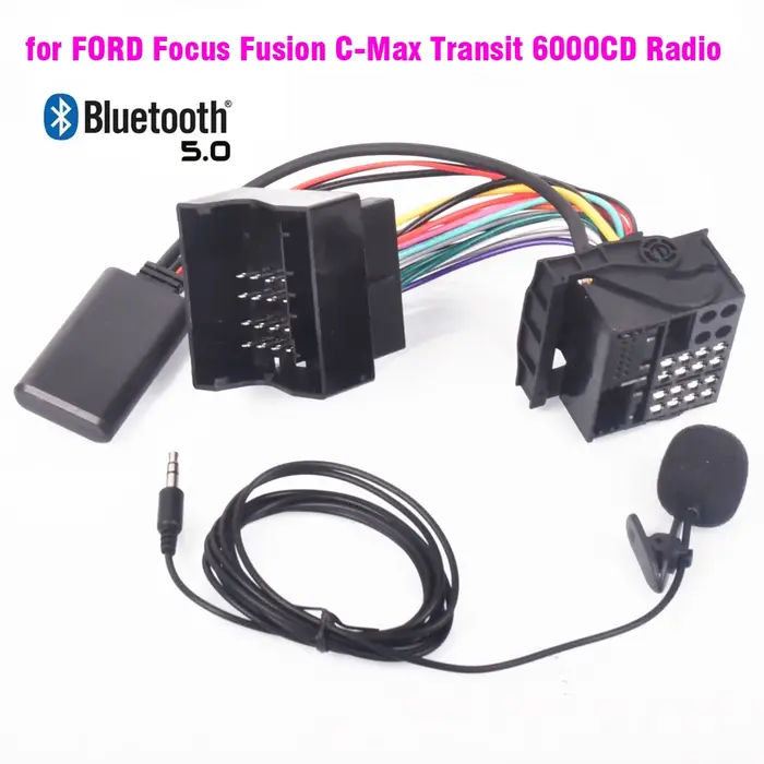 Adaptateur de musique AUX-in Bluetooth 5.0, câble de harnais MP3, Microphone pour FORD Fusion Fiesta