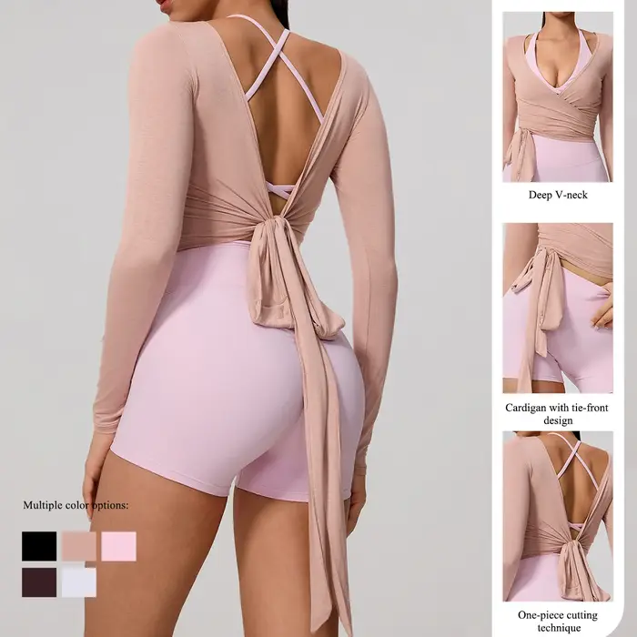 Nouveau haut de yoga une pièce à manches longues pour femme, idéal pour l'entraînement, le ballet et