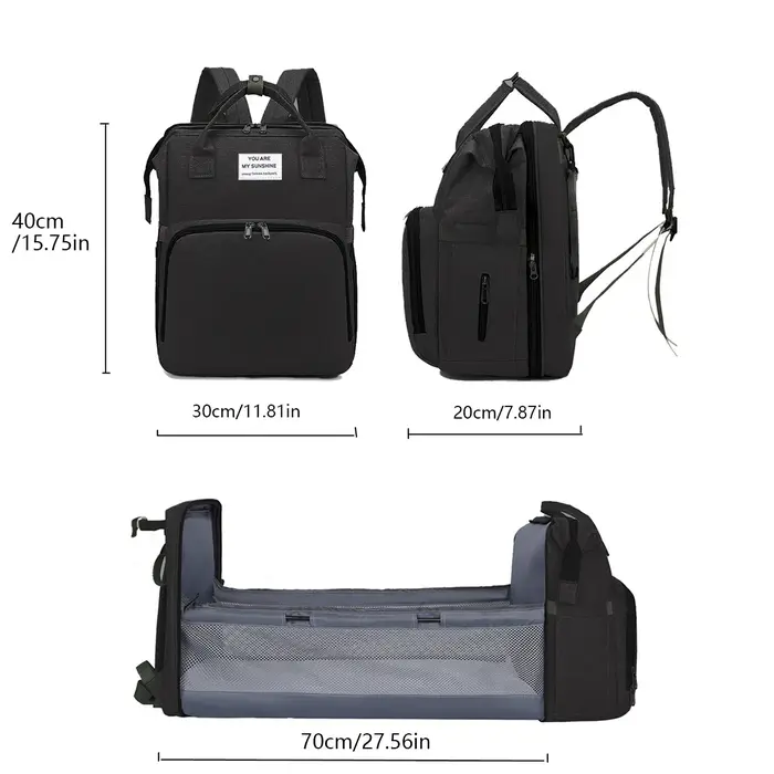 Sac de maman pliant léger portable lit de berceau pliant sac à dos de bébé de grande capacité sac de