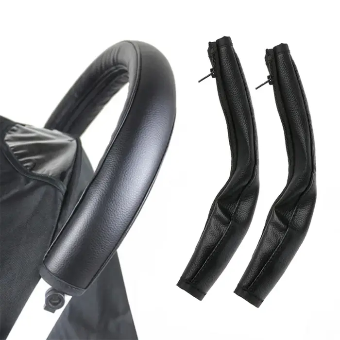 1/2 pièces bébé poussette accessoires accoudoirs couverture en cuir PU fermeture éclair universel ét