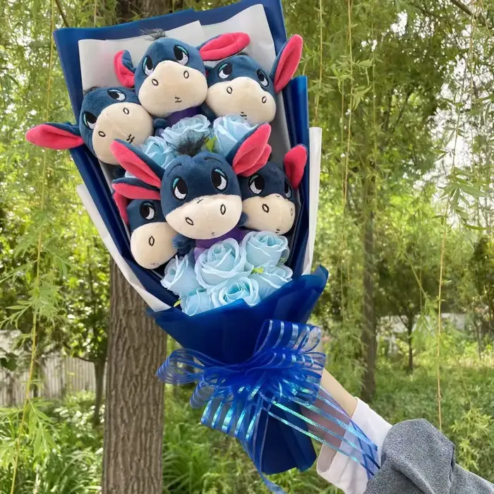 Dessin animé Winnie la piscine Bourriquet Bouquet boîte-cadeau animaux en peluche Bouquet de fleurs 