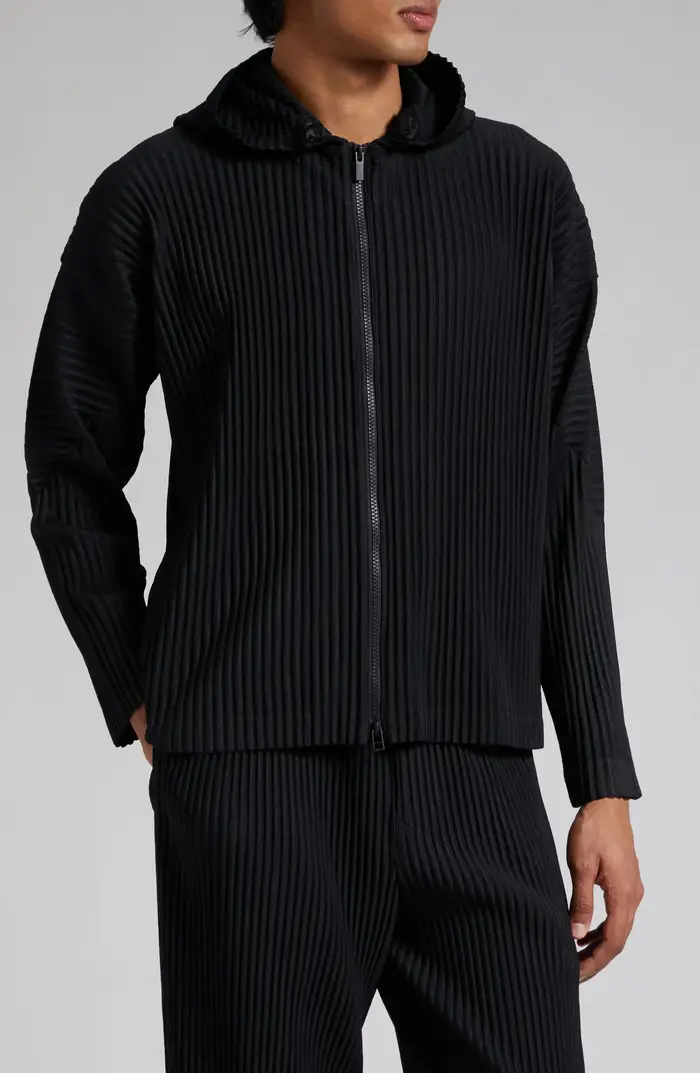 ATA YAKE-Sweat à Capuche Plissé à Fermeture Éclair pour Homme, Veste Classique Décontractée, Manteau