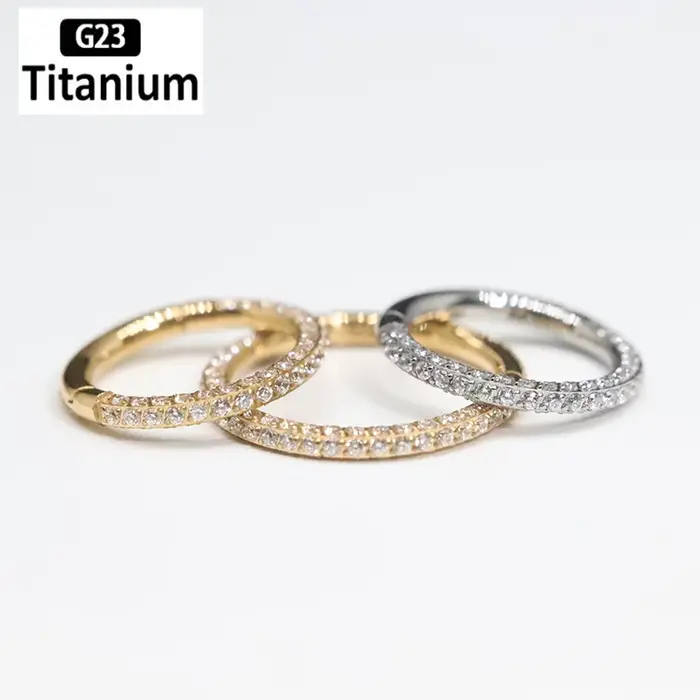 Piercing en titane, boucles d'oreilles, anneaux de nez, en Zircon, Septum, Tragus, Cartilage, Helix,