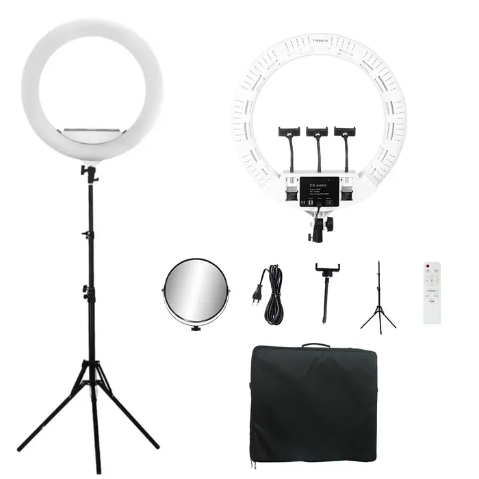 Yidoblo FS640II-Anneau lumineux LED avec trépied, lampe professionnelle de 22 pouces, 100W, pour maq