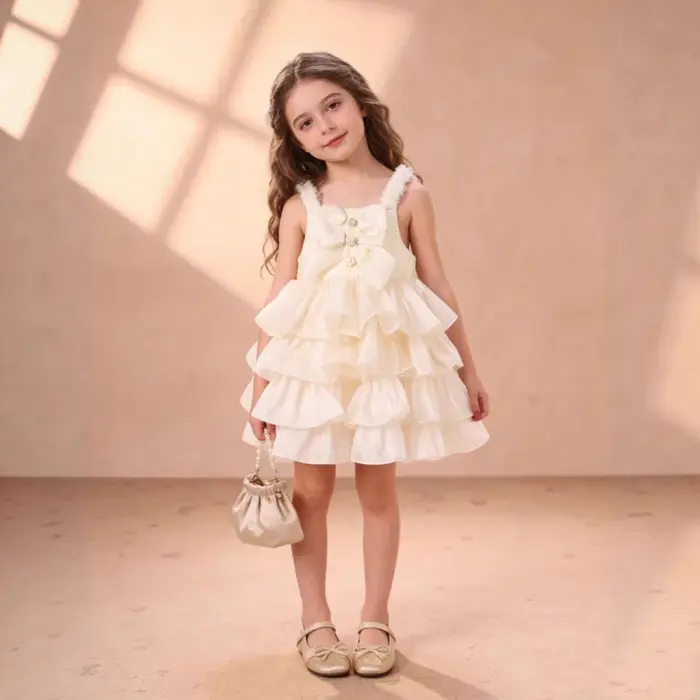 Robe de princesse pour filles 2026, nouvelle collection été, tenue de soirée sans manches pour enfan
