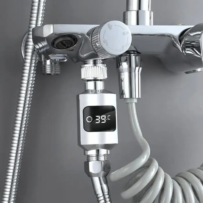 Pommeau de douche avec affichage LED de la température, moniteur de température d'eau électrique, co