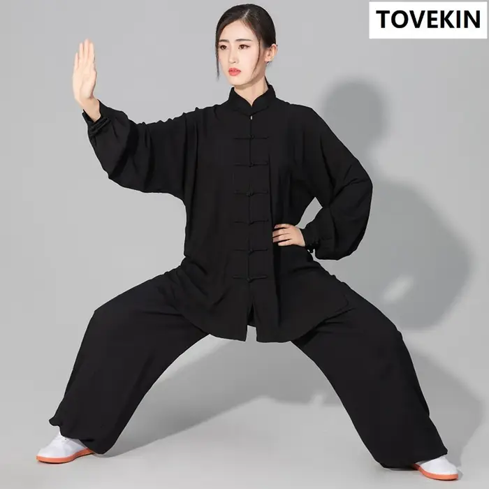 Costume Tai Chi Kung Fu en coton doux pour hommes et femmes, uniforme d'arts martiaux, veste et pant