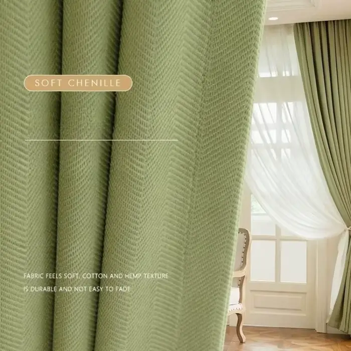 Rideaux Jacquard en Chenille Crème de Luxe, Style Français Moderne, pour Salon, Chambre à Coucher, S