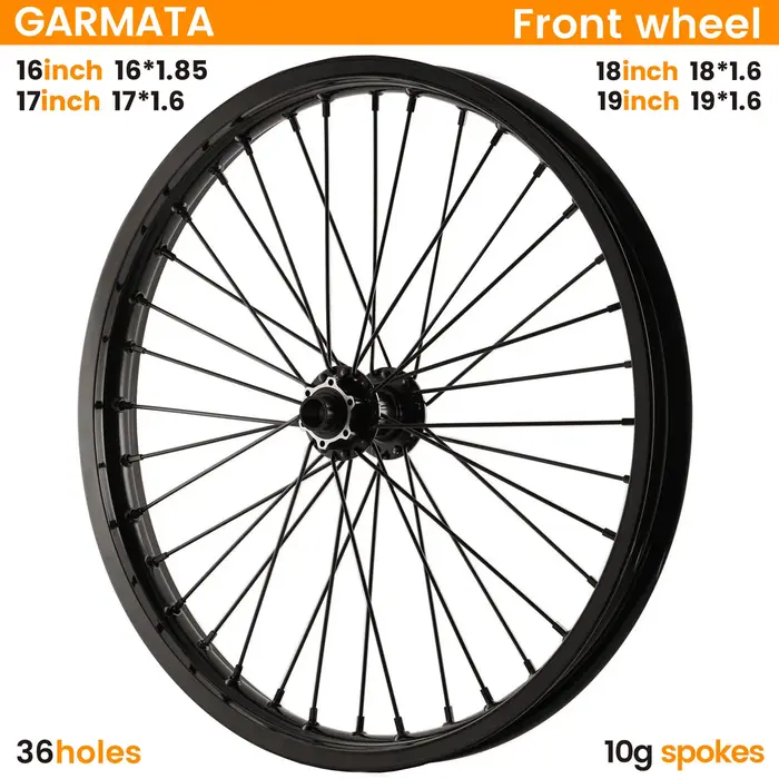 Roue avant vélo GARMATA 17 19 pouces largeur 1.6 36 trous rayons 10g moyeu 110x20mm
