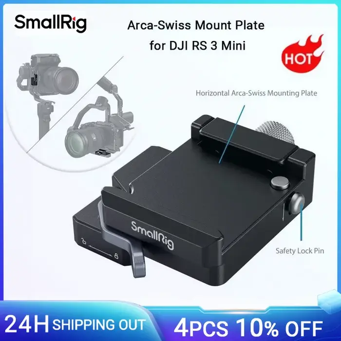 SmallRig RS 3 Mini pince à dégagement rapide pour DJI RS 3 Mini, plaque de montage arca-swiss, prise