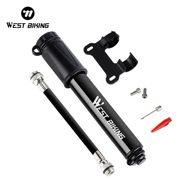WEST BIKING-Mini pompe à air manuelle en alliage d'aluminium pour vélo, gonfleur d'opathie, assujetS