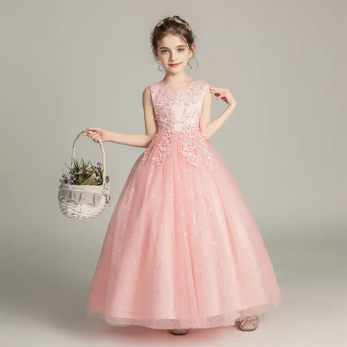 BX683 enfants robes pour filles robe en dentelle robe princesse vêtements enfants formelle soirée fl