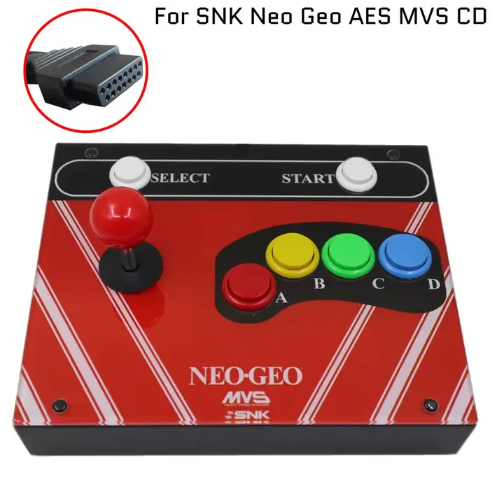 Contrôleur de Joystick d'arcade à 6 boutons, 15 broches, panneau d'art pour SNK Neo Geo AES MVS CD, 