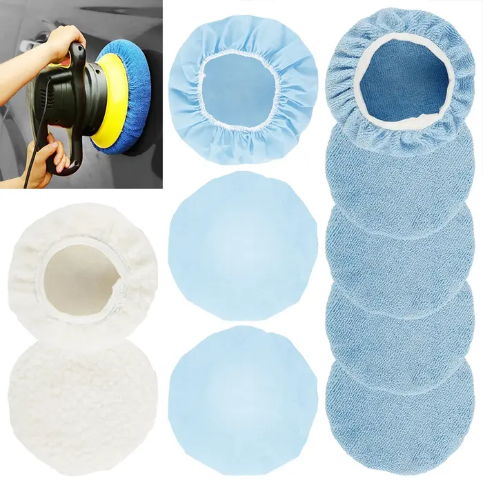 Tampon de polissage pour voiture, 9 à 10 pouces, 10 pièces, pour Bonnet en microfibre douce, pour la