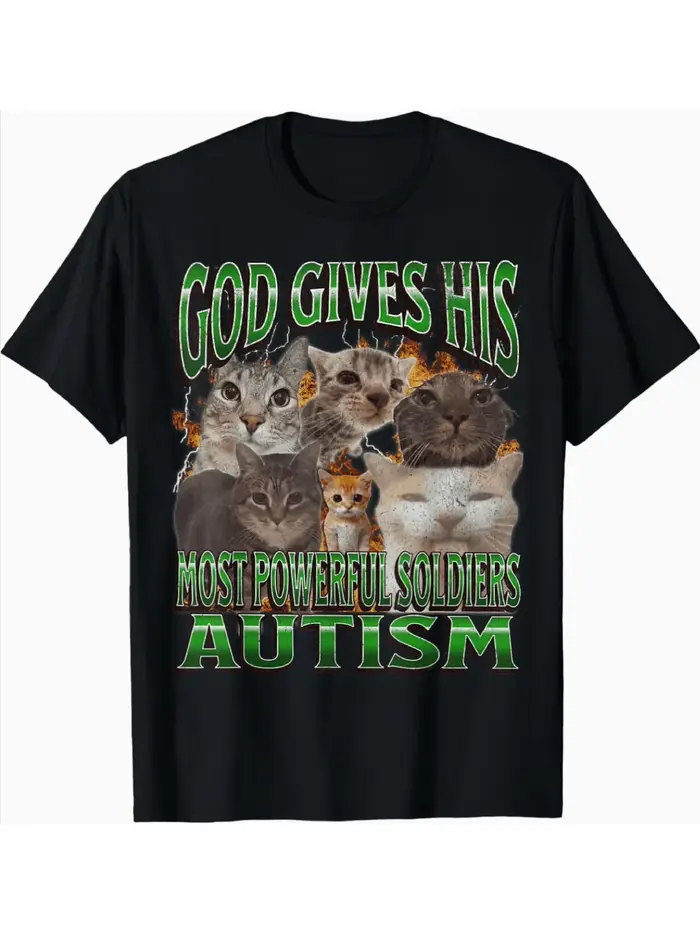 T-Shirt à motif de chat «d'ai donné que le guerrier le plus fort: l'autisme», T-Shirt promotionnel a