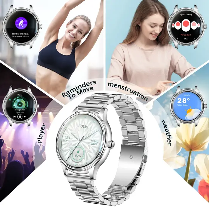 2025 COLMI L28 Air Smartwatch corps Ultra-fin de 7.9mm, écran AMOLED de 1.32 pouces, gestion de la s