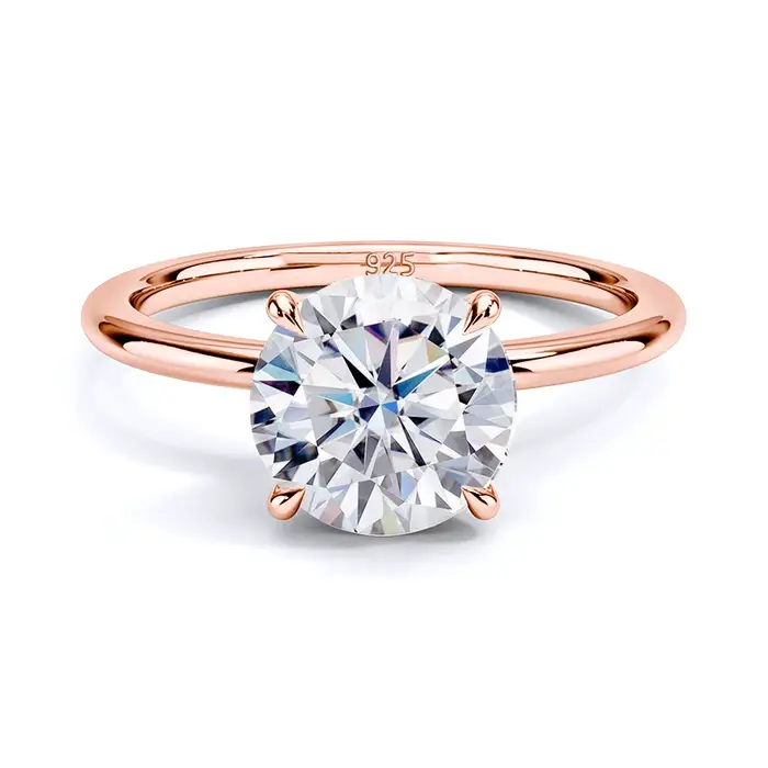 Szjinao – bague en Moissanite couleur D, 1ct, 2ct, 3ct, 5ct, en or Rose pour femmes, bijoux de fianç