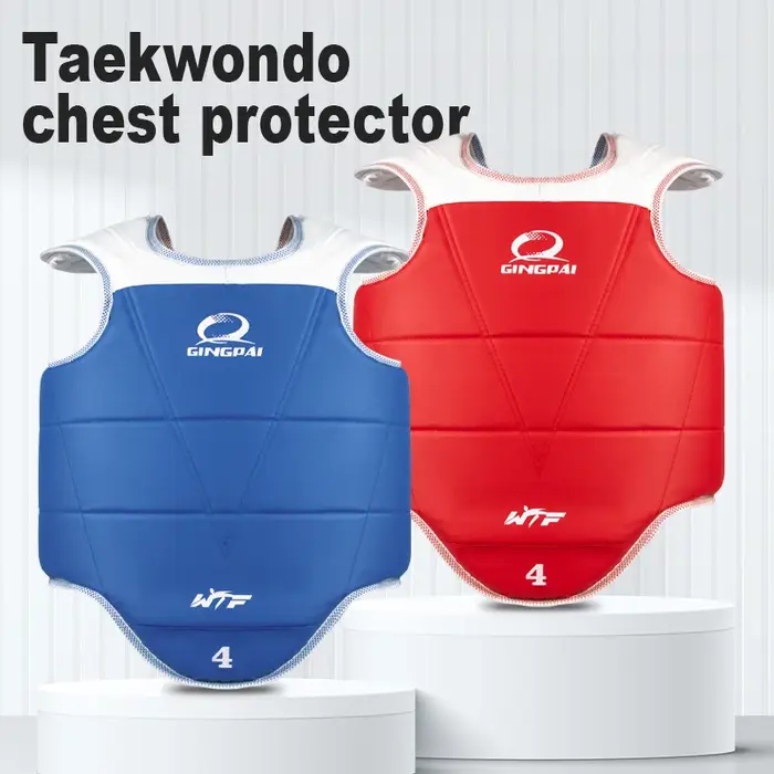 Protège-poitrine traditionnel pour Taekwondo, pour enfants, hommes, femmes, étudiants, rouge, bleu, 
