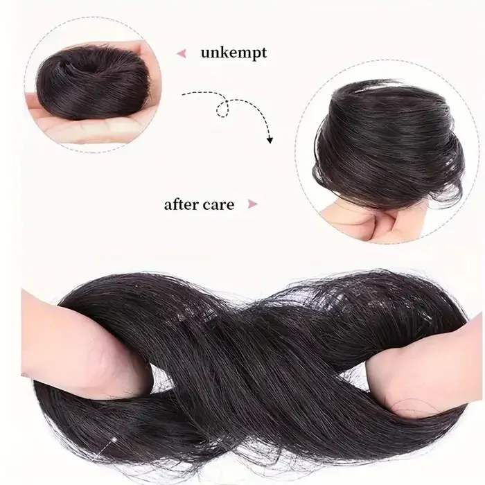 Chignon synthétique élastique désordonné pour femme, postiches, chouchou bouclé, bande de chignon, f