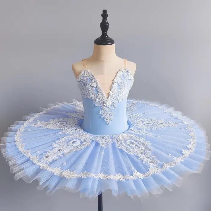 Tutu de Ballet professionnel pour filles, plateau bleu rose, crêpes, robe de soirée de ballerine, Co