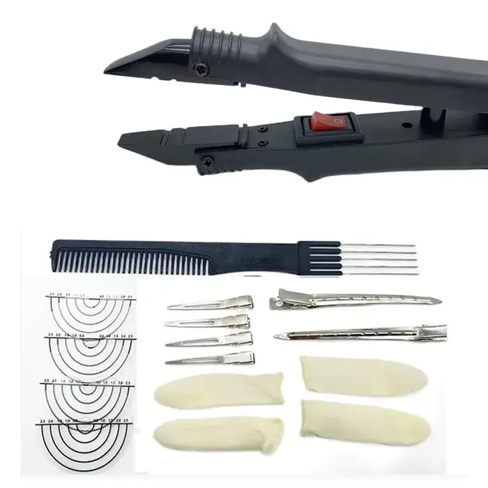 611B Extensions de cheveux Loof constantes pinces connecteurs de cheveux pointe plate Extension de c