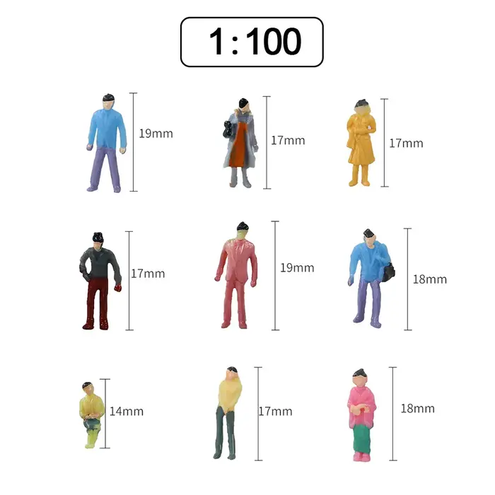 100 pièces 1:100/150/200 échelle modèle figurines miniatures échelle N scènes peintes modélisation p