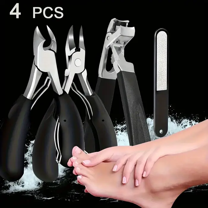 Coupe-ongles épais et orteils pour personnes âgées, ensemble de 4 pièces, Extra Large, ouverture à l