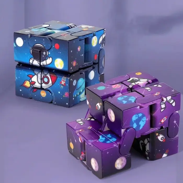 Cube magique infini ciel étoilé, Puzzle carré, jouets labyrinthe à quatre coins, décompression relax