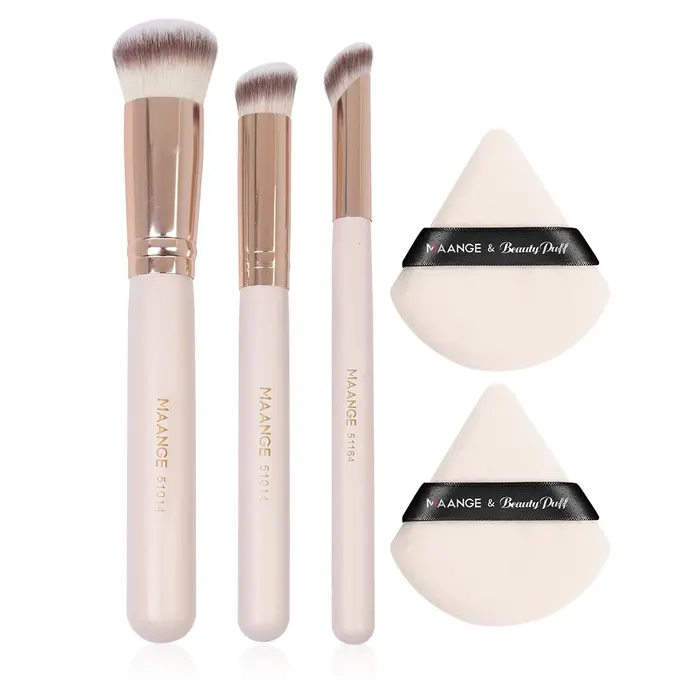 Maange-Ensemble de pinceaux de maquillage triangulaires, houppette à poudre, correcteur, fard à barr