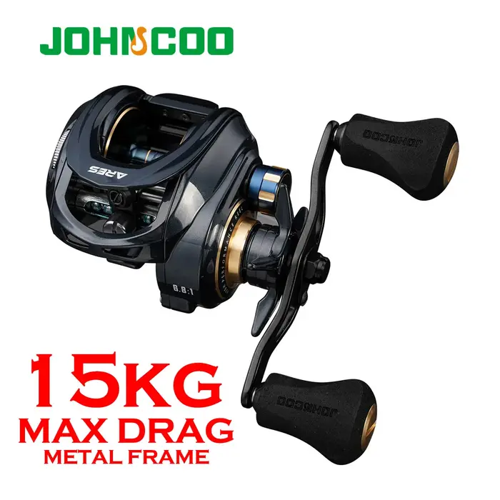 Baitcasting Bobine En Métal Corps 15KG Max Glisser 8 + 1 Roulements En Aluminium Cadre D'eau Douce S
