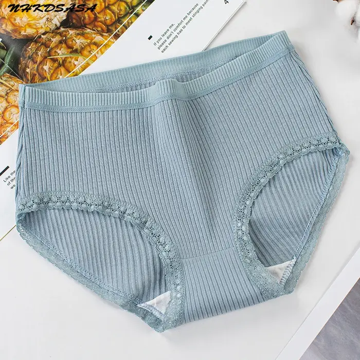 Culotte en coton confortable pour femme bord en dentelle sous-vêtement anti-favorable slip respirant mi-long sexy occasionnels activité sportive quotidienne