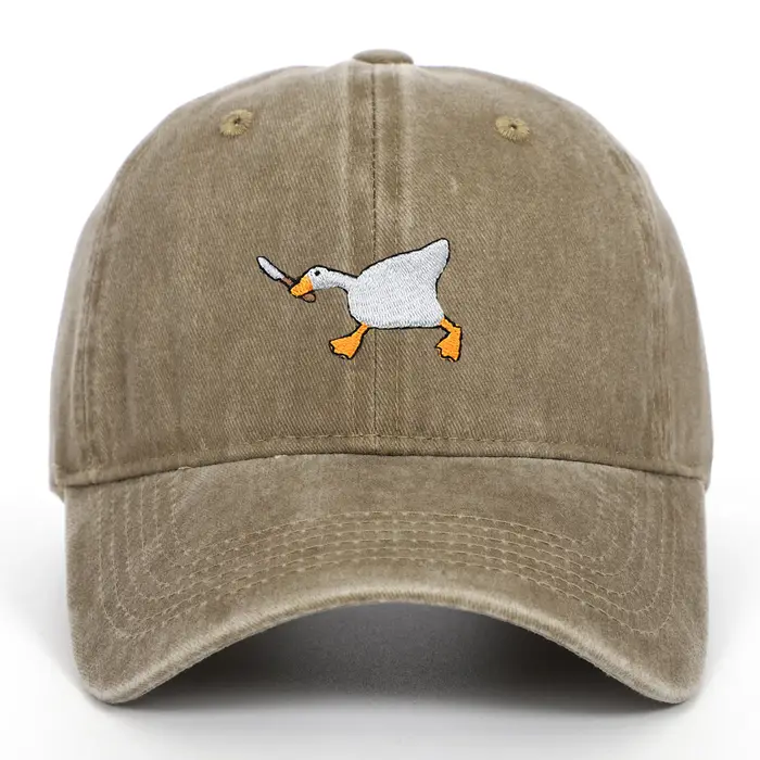 Casquette de baseball brodée avec motif d'oie pour hommes et femmes, casquette en bec de canard de s
