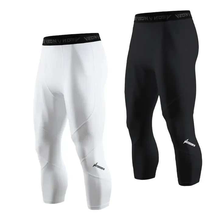 Collants de Compression doux 3/4 pour hommes, vêtements de Sport, Leggings d'entraînement à séchage 