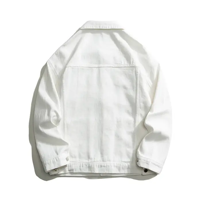 Veste en jean surdimensionnée pour hommes, coton blanc, vêtements masculins, haut classique, mode dé