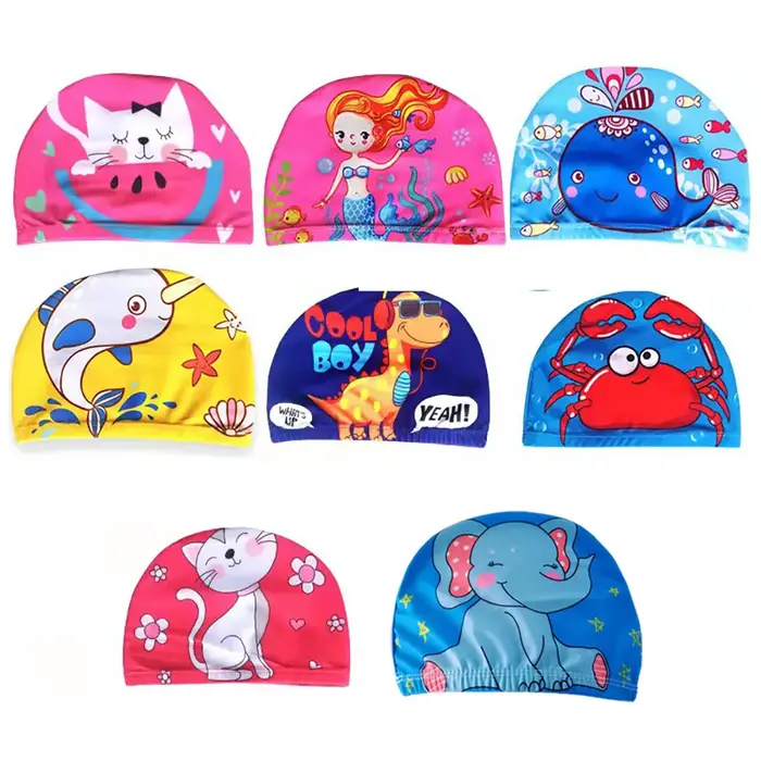 Bonnet de bain imperméable pour enfants, motif de dessin animé mignon, protège-oreilles pour bébé, c