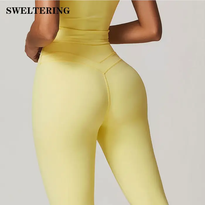 Leggings de yoga SWELTERING pour femme - Taille haute effet push-up fessier fitness gym entraînement