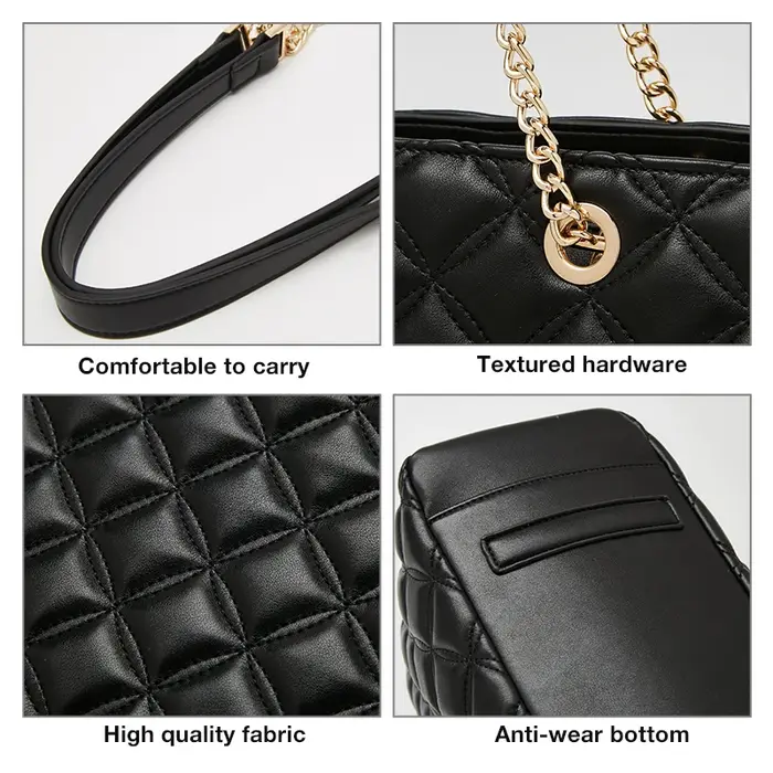 FOXER femmes mode matelassé sac à bandoulière femme classique sous les bras sac Vintage dame Simple 